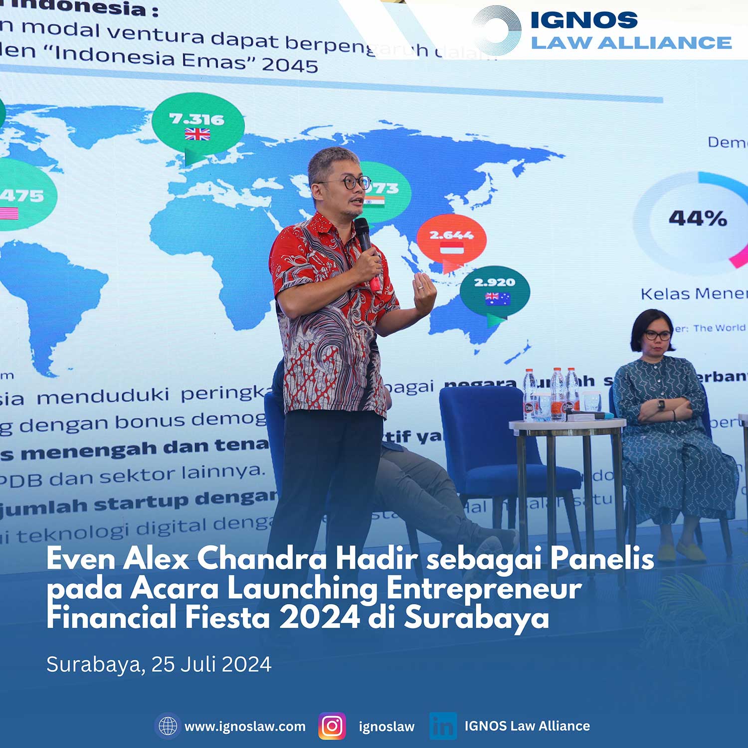 Even Alex Chandra Hadir sebagai Panelis pada Acara Launching Entrepreneur Financial Fiesta 2024 di Surabaya